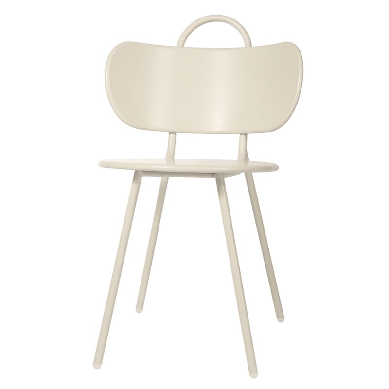 Mobilier - Chaises, fauteuils de salle à manger - Chaise Swim métal blanc beige - Bibelo - Beige - Acier laqué époxy