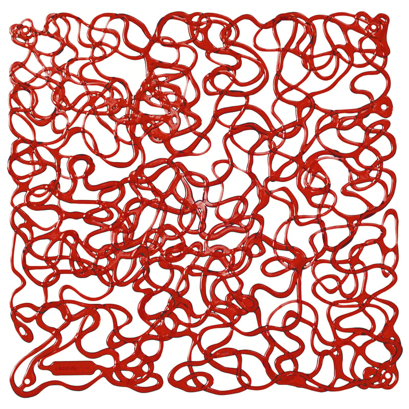 Mobilier - Paravents, séparations - Cloison Fusion plastique rouge / Set de 4 - Crochets inclus - Koziol - rouge transparent - Polycarbonate