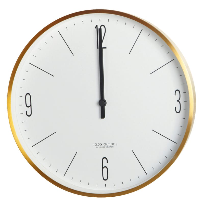 Décoration - Horloges  - Horloge murale Clock Couture métal or / Ø 30 cm - House Doctor - Or - Aluminium peint, Matière plastique