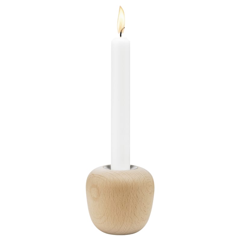 Dekoration - Kerzen, Kerzenleuchter und Windlichter - Kerzenleuchter Ora  Large holz natur / H 8 cm - Buche - Stelton - Buche - massive Buche