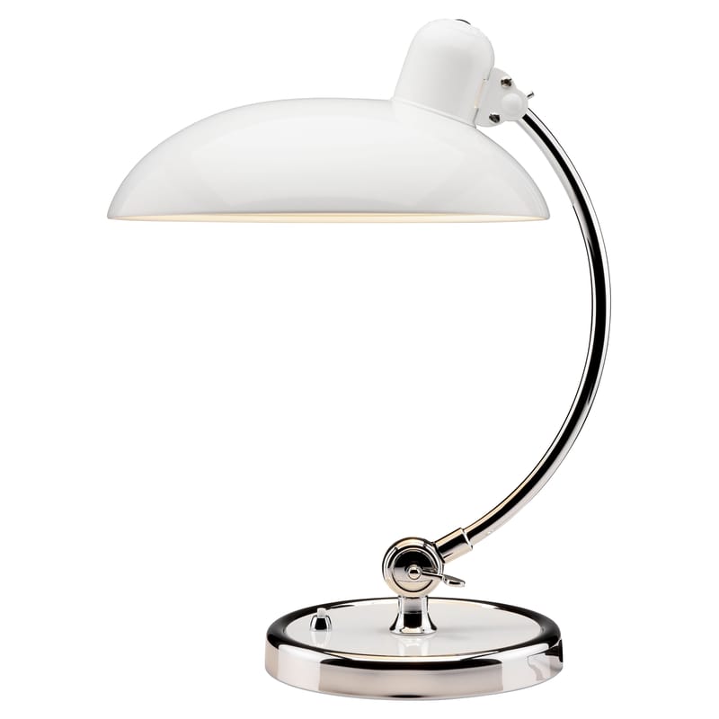 Luminaire - Lampes de table - Lampe de table Kaiser idell métal blanc / Réédition 1930 - Fritz Hansen - Blanc / Chromé - Acier, Laiton