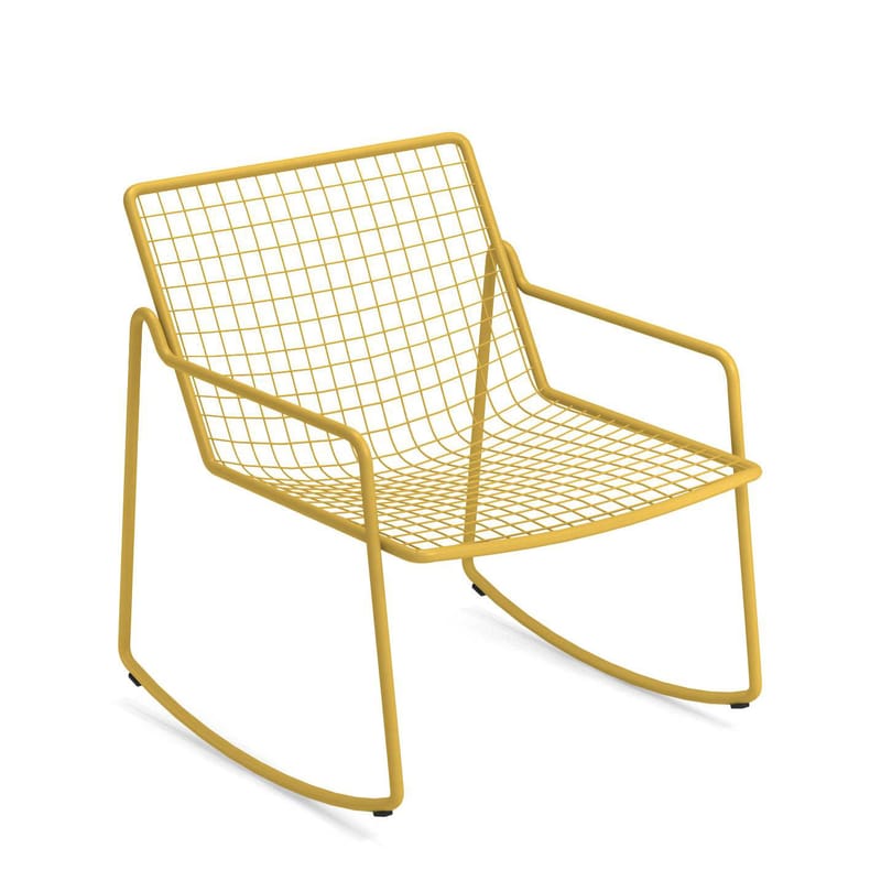 Mobilier - Fauteuils - Rocking chair Rio R50 métal jaune - Emu - Jaune Curry - Acier