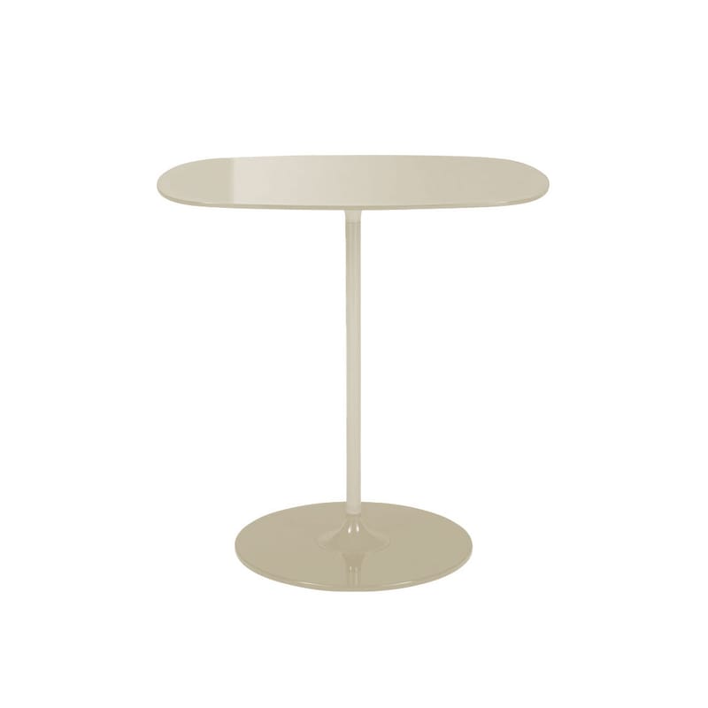 Mobilier - Tables basses - Table d\'appoint Thierry verre blanc / 33 x 50 x H 50 cm - Verre - Kartell - Blanc - Acier peint, Verre trempé