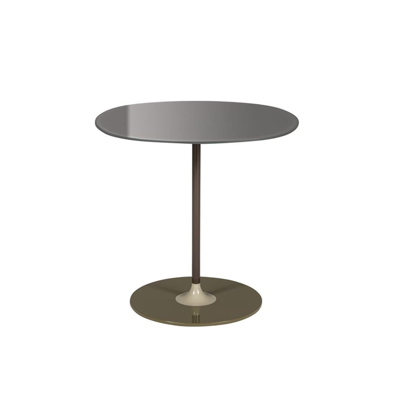Mobilier - Tables basses - Table d\'appoint Thierry verre gris / 45 x 45 x H 45 cm - Verre - Kartell - Gris clair - Acier peint, Verre trempé