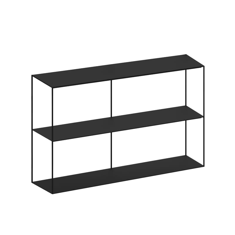 Furniture - Bookcases & Bookshelves - Slim Irony Bookcase metal black L 124 cm x H 82 cm - Zeus - Black copper - Painted steel