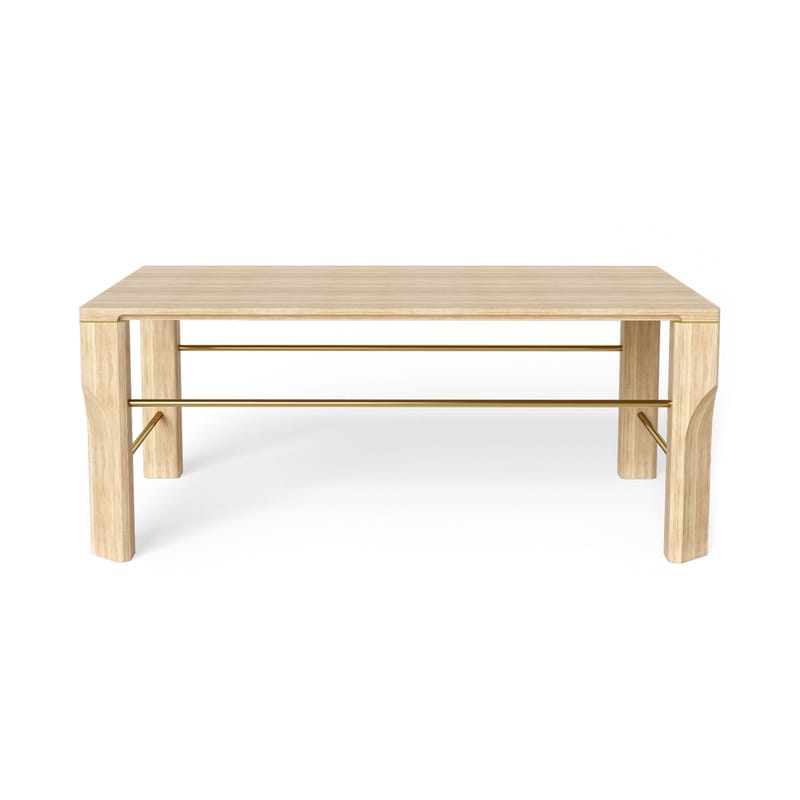 Furniture - Coffee Tables - Joséphine Coffee table natural wood / Oak - 100 x 70 cm - Hartô - Natural oak - Metal, Solid oak