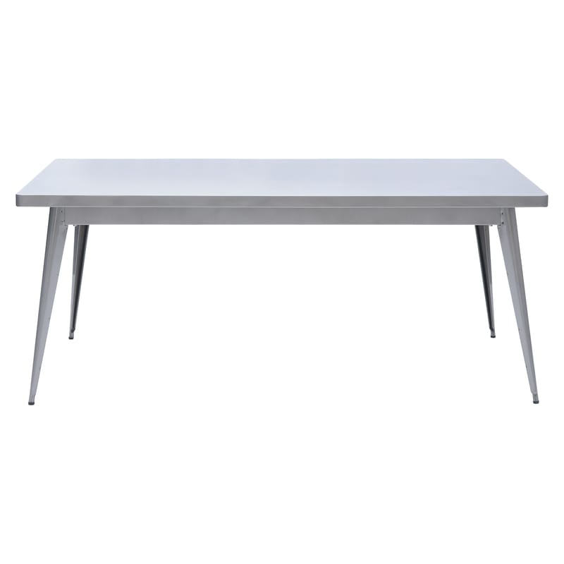 Furniture - Dining Tables - 55 Rectangular table metal 190 x 80 cm - Tolix - 190 x 80 cm / Raw glossy varnished - Gloss varnish raw steel