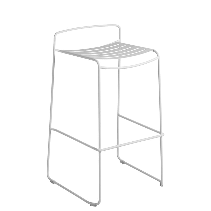 Furniture - Bar Stools - Surprising Bar stool metal white / Metal - H 78 cm - Fermob - Cotton white - Painted steel