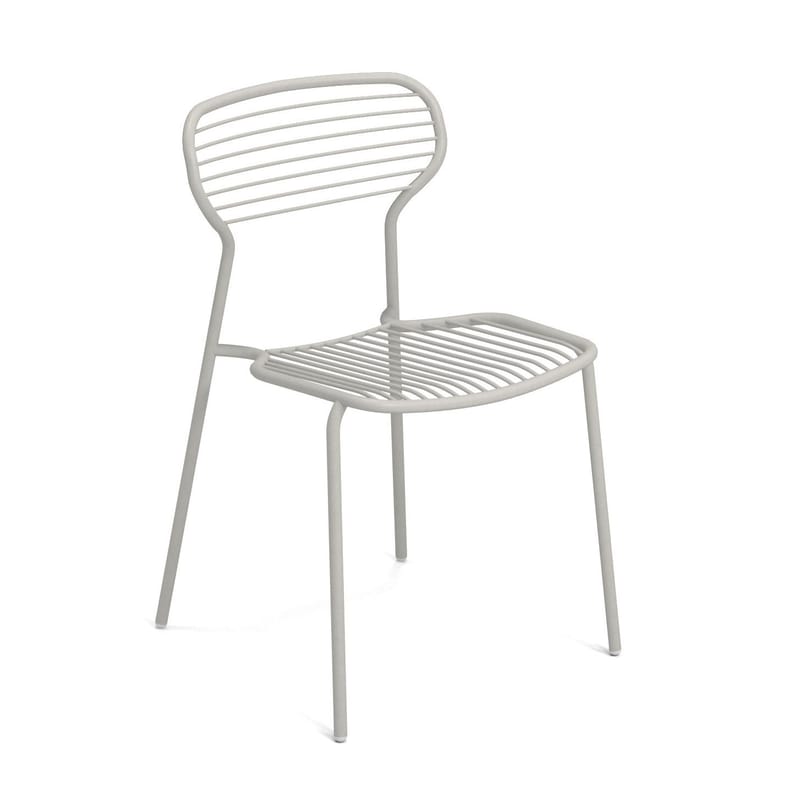 Mobilier - Chaises, fauteuils de salle à manger - Chaise empilable Apero métal gris - Emu - Ciment - Acier verni
