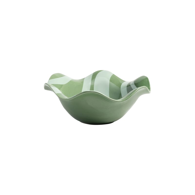 Table et cuisine - Saladiers, coupes et bols - Coupe Liquid céramique vert / Ø 23 x H 9 cm - & klevering - Vert - Céramique