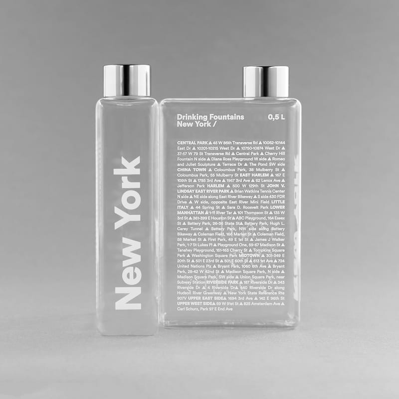Dossiers - Le concept store : Un air de printemps - Gourde Phil - New-York plastique transparent / Bouteille nomade plastique écologique - 500 ml - Palomar - New-York - Aluminium, Plastique écologique