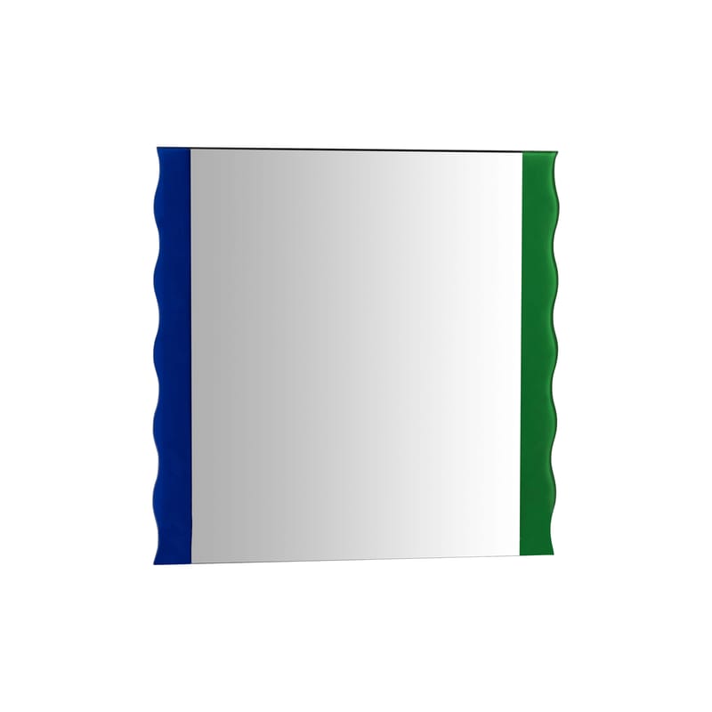 Décoration - Miroirs - Miroir mural Wobbly verre vert / 30,5 x 30 cm - & klevering - Vert - Verre