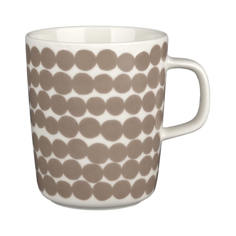 Table et cuisine - Tasses et mugs - Mug Siirtolapuutarha céramique beige / 25 cl - Marimekko - Siirtolapuutarh / Argile & blanc - Grès