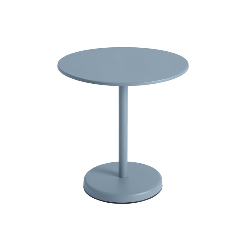 Outdoor - Gartentische - Runder Tisch Linear Café metall blau / Ø 70 cm - Stahl - Muuto - Hellblau - Pulverbeschichteter Stahl