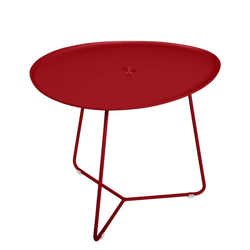 Mobilier - Tables basses - Table basse Cocotte métal rouge / L 55 x H 43,5 cm - Plateau amovible - Fermob - Coquelicot - Acier peint