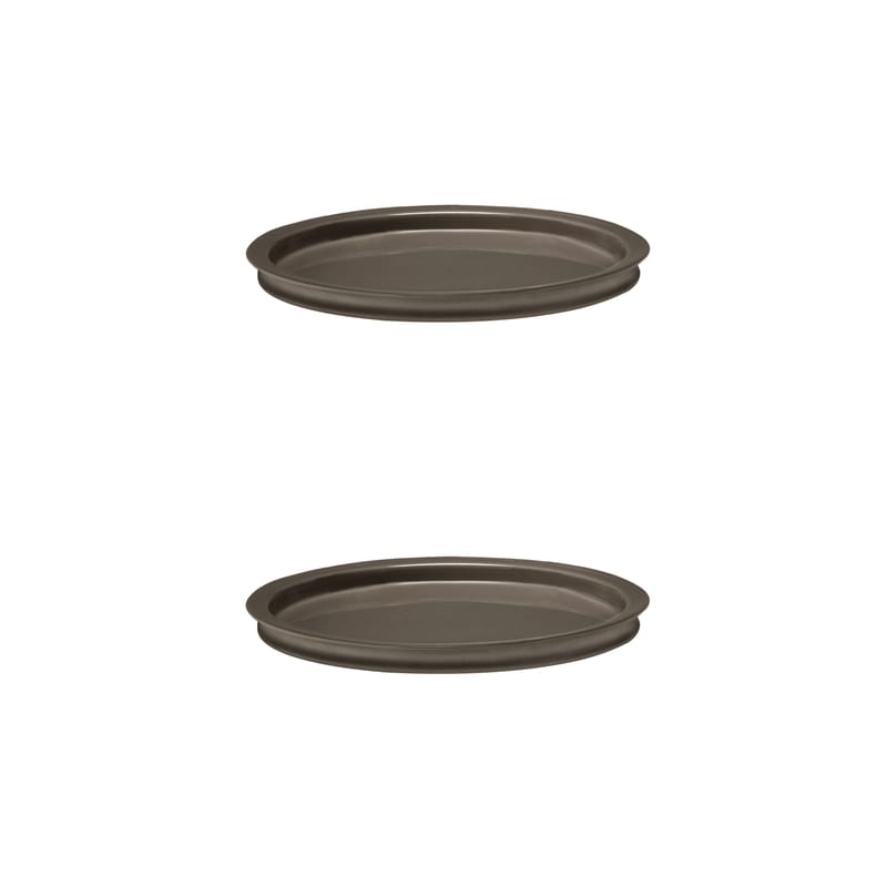 Table et cuisine - Assiettes - Assiette à mignardises Dune céramique marron / By Kelly Wearstle - Set de 2 - Ø 17,5 cm - Serax - Marron Ardoise - Porcelaine