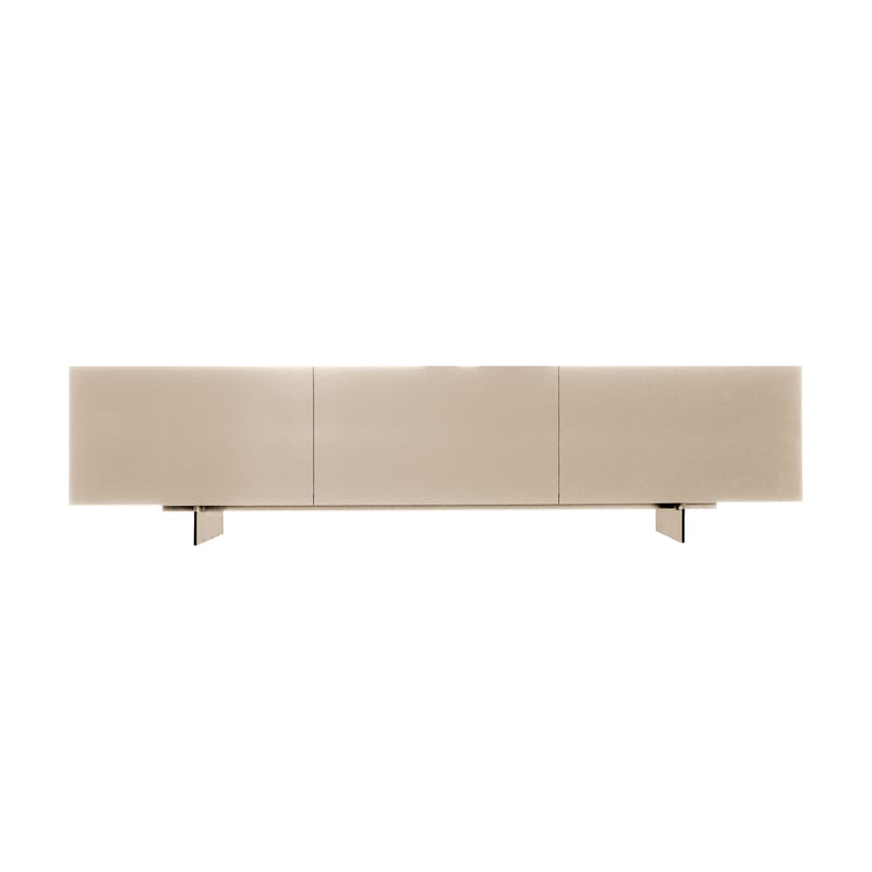 Mobilier - Commodes, buffets & armoires - Buffet Uni métal bois beige / 3 portes - L 270 x H 67 cm - Cappellini - Beige désert (brillant) - MDF