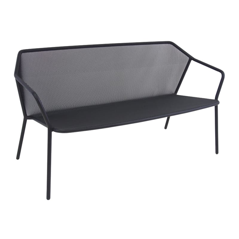 Outdoor - Gartensofas - Gartensofa 2-Sitzer Darwin metall schwarz / Netzgitter aus Metall - L 140 cm - Emu - Schwarz - gefirnister Stahl