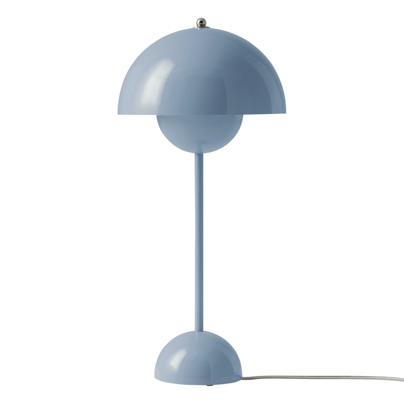 Luminaire - Lampes de table - Lampe de table Flowerpot VP3 / H 50 cm - By Verner Panton, 1968 - &tradition - Bleu clair - Aluminium laqué