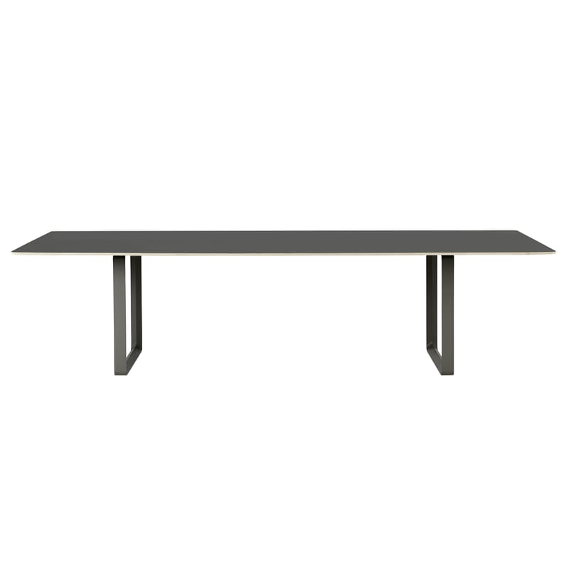 Möbel - Büromöbel - rechteckiger Tisch 70-70 XXL plastikmaterial schwarz / 295 x 108 cm - Muuto - Schwarz / Stuhlbeine schwarz - Aluminium, Furnier, Linoleum