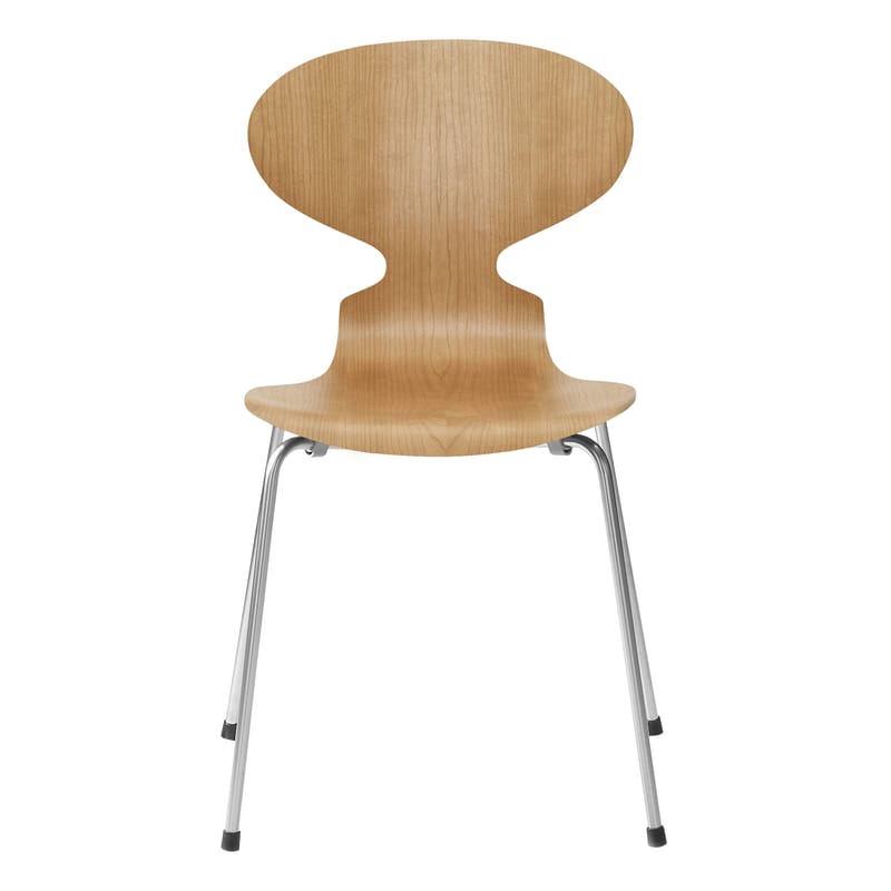 Furniture - Chairs - Fourmi Stacking chair natural wood Natural wood - Fritz Hansen - Cherry - Steel, Varnished cherrywood plywood