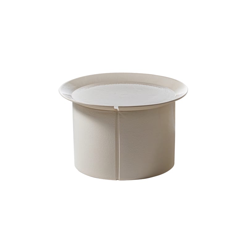 Mobilier - Tables basses - Table d\'appoint Brise céramique blanc beige / Ø 46 x H 51 cm - Gervasoni - Crème - Céramique