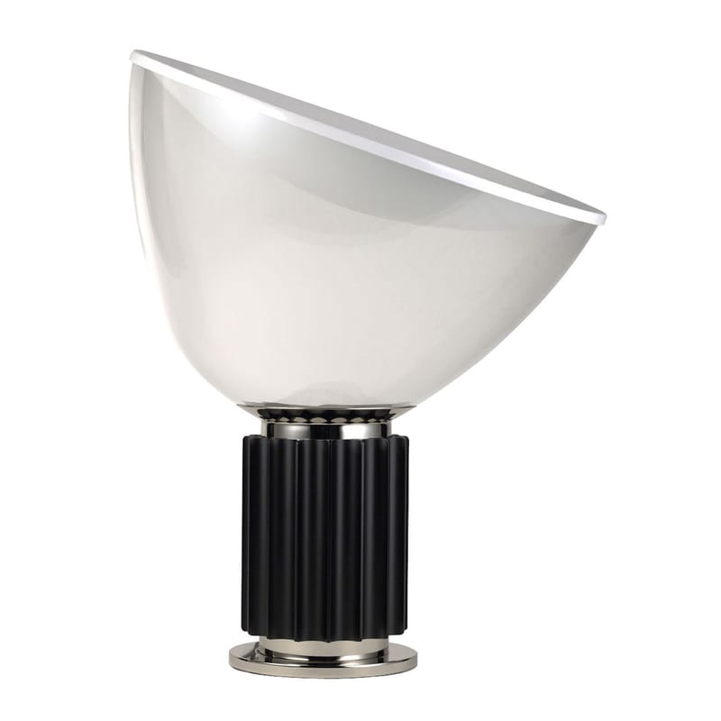 Leuchten - Tischleuchten - Tischleuchte Taccia LED (1962) plastikmaterial schwarz / Diffusor aus Kunststoff - H 54 cm - Flos - Sockel schwarz - Aluminium, PMMA