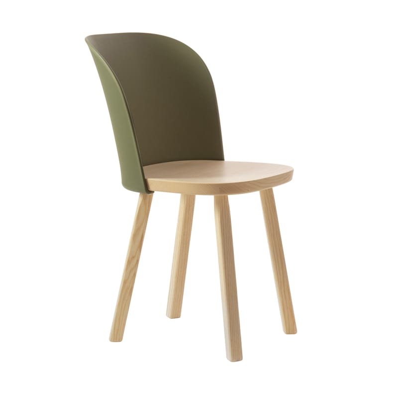 Mobilier - Chaises, fauteuils de salle à manger - Chaise Alpina bois vert / Frêne & bioplastique - Osgerby, 2022 - Magis - Vert olive / Structure frêne - Bioplastique, Frêne massif