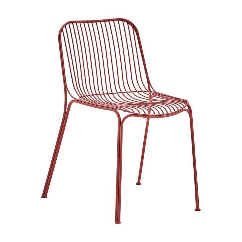 Mobilier - Chaises, fauteuils de salle à manger - Chaise HiRay métal rouge - Kartell - Rouge rouille - Acier zingué peint