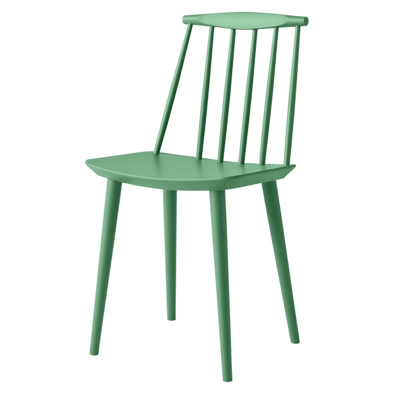 Mobilier - Chaises, fauteuils de salle à manger - Chaise J77 bois vert / Réédition années 60 - Hay - Vert Jade - Hêtre massif, Placage de hêtre