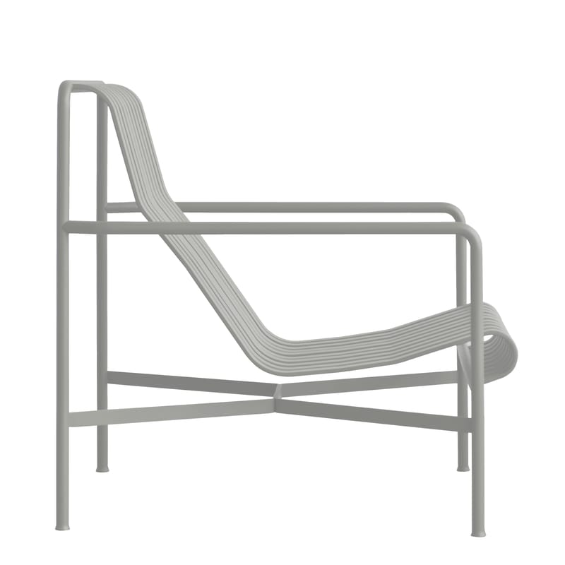 Möbel - Lounge Sessel - Lounge Sessel Palissade metall grau / mit hoher Rückenlehne - R & E Bouroullec - Hay - Hellgrau - Galvanisch verzinkten Stahl, Peinture époxy