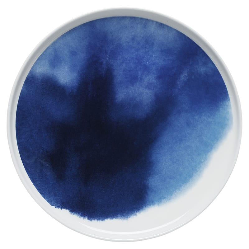 Tableware - Plates - Oiva Sääpäiväkirja Plate ceramic blue Ø 25 cm - Marimekko - Sääpäiväkirja / Blue - China