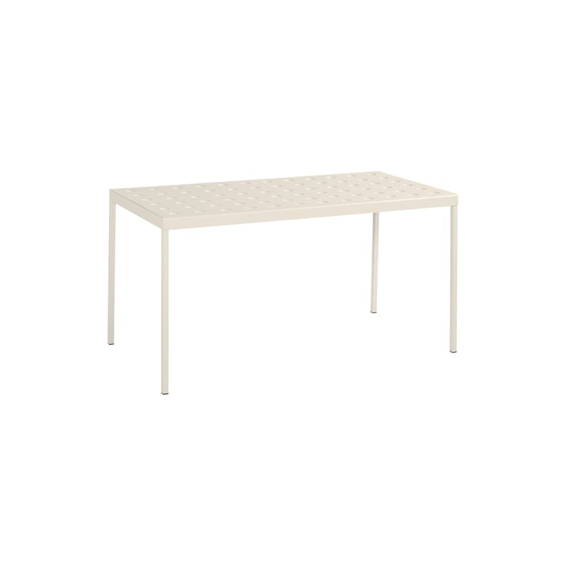 Jardin - Tables de jardin - Table rectangulaire Balcony métal beige / 144 x 76 cm - Bouroullec, 2022 - Hay - Beige craie - Acier peinture poudre