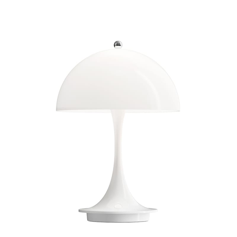 Lighting - Table Lamps - Panthella Portable LED Wireless rechargeable lamp plastic material white / H 23 cm - Rechargeable USB - Louis Poulsen - Opaline white - Acrylic, Moulded aluminium
