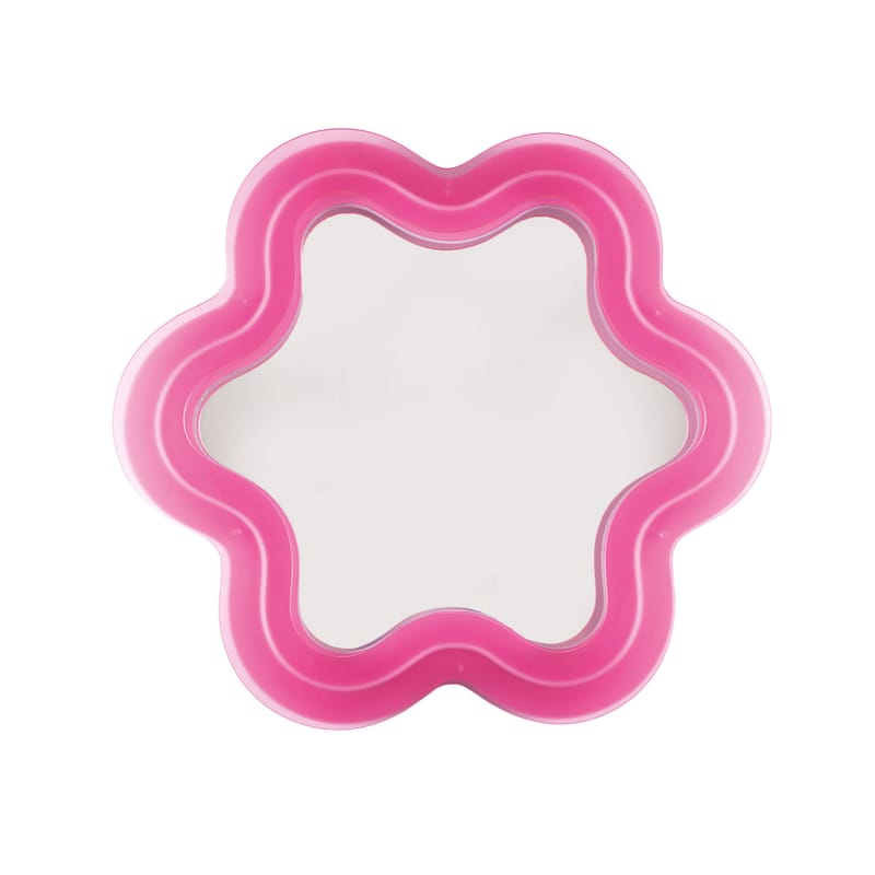 Décoration - Miroirs - Miroir lumineux avec prise Supercurve - Flower plastique rose / LED - L 118.5 x H 108 cm - Seletti - Flower / H 108 cm - Acrylique, Verre