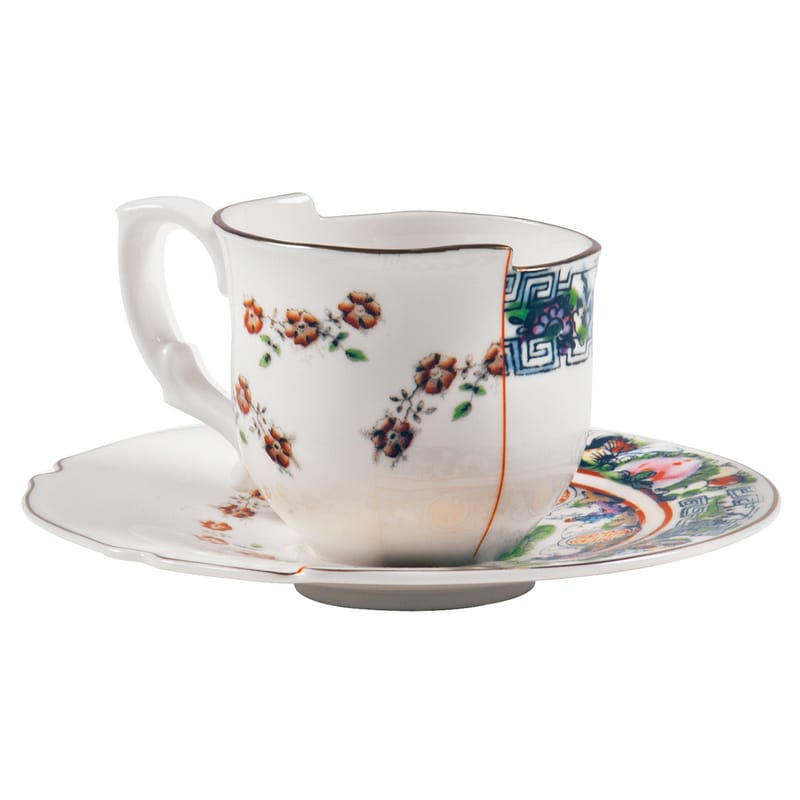 Table et cuisine - Tasses et mugs - Tasse à café Hybrid Tamara céramique multicolore Set tasse à café + soucoupe - Seletti - Tamara - Porcelaine