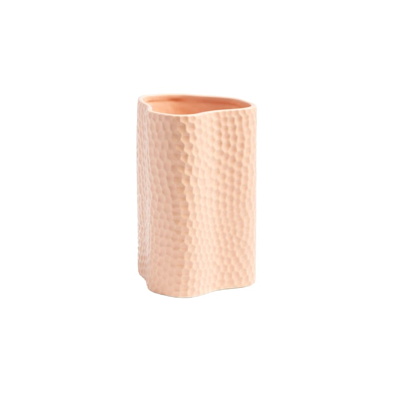 Décoration - Vases - Vase Brutal céramique rose / 13 x 13 x H 20 cm - & klevering - Rose (nid d\'abeille) - Céramique