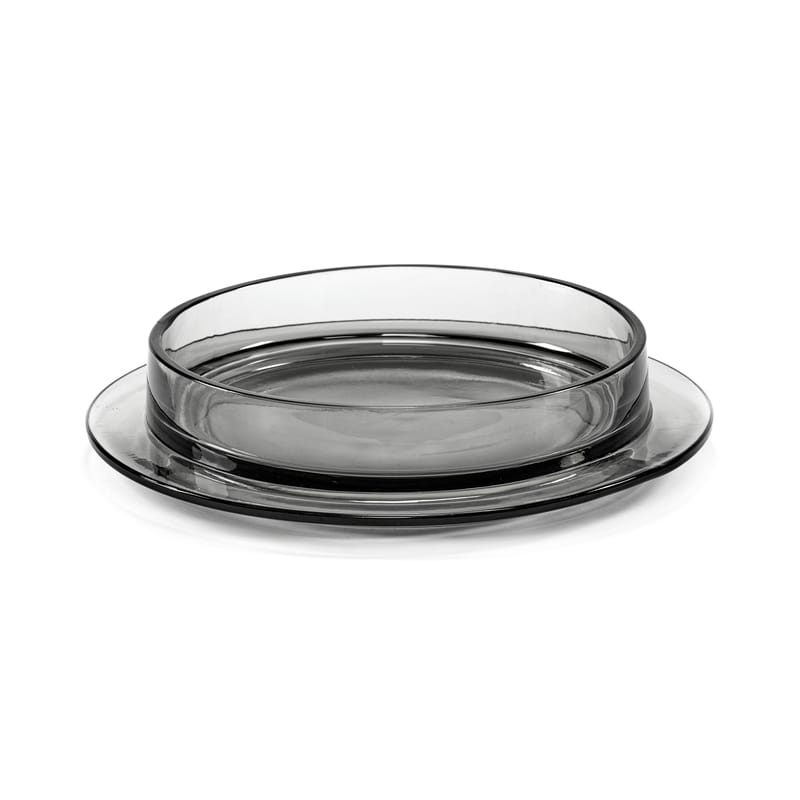 Table et cuisine - Assiettes - Assiette creuse Dishes to Dishes - Verre verre gris / Low - Ø 29 x H 6 cm - valerie objects - Gris - Verre