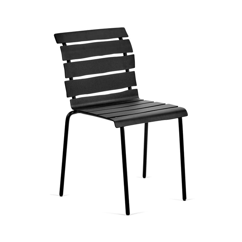 Mobilier - Chaises, fauteuils de salle à manger - Chaise empilable Aligned métal noir / By Maarten Baas - Aluminium - valerie objects - Noir - Aluminium thermolaqué