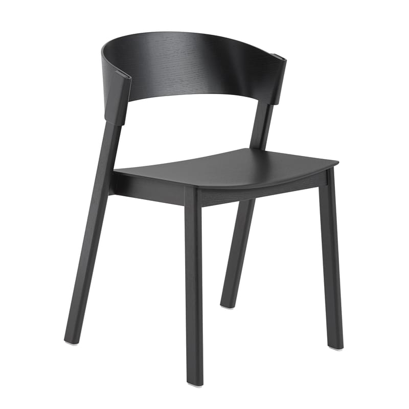 Mobilier - Chaises, fauteuils de salle à manger - Chaise empilable Cover bois noir - Muuto - Noir - Chêne massif, Contreplaqué cintré