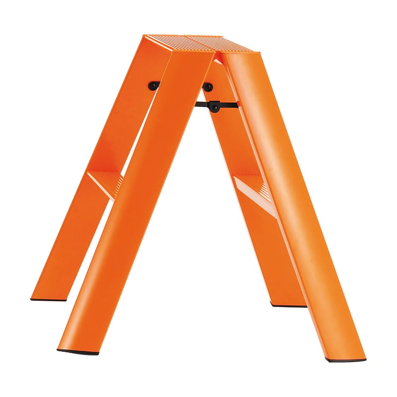 Mobilier - Compléments d\'ameublement - Escabeau Lucano métal orange / 2 marches - L\'atelier d\'exercices - Orange - Aluminium peint
