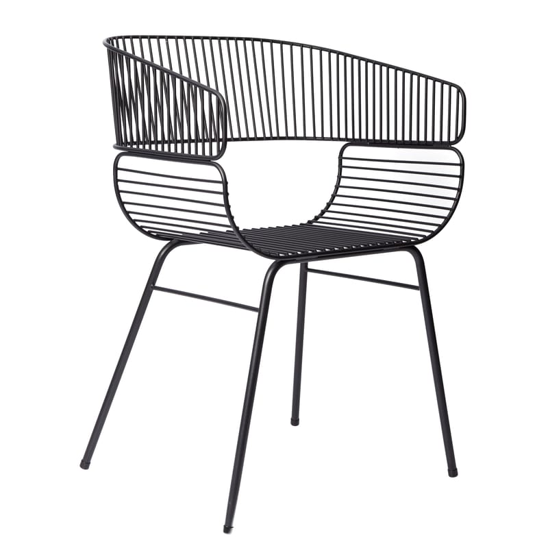 Mobilier - Chaises, fauteuils de salle à manger - Fauteuil Trame métal noir - Petite Friture - Noir - Acier thermolaqué