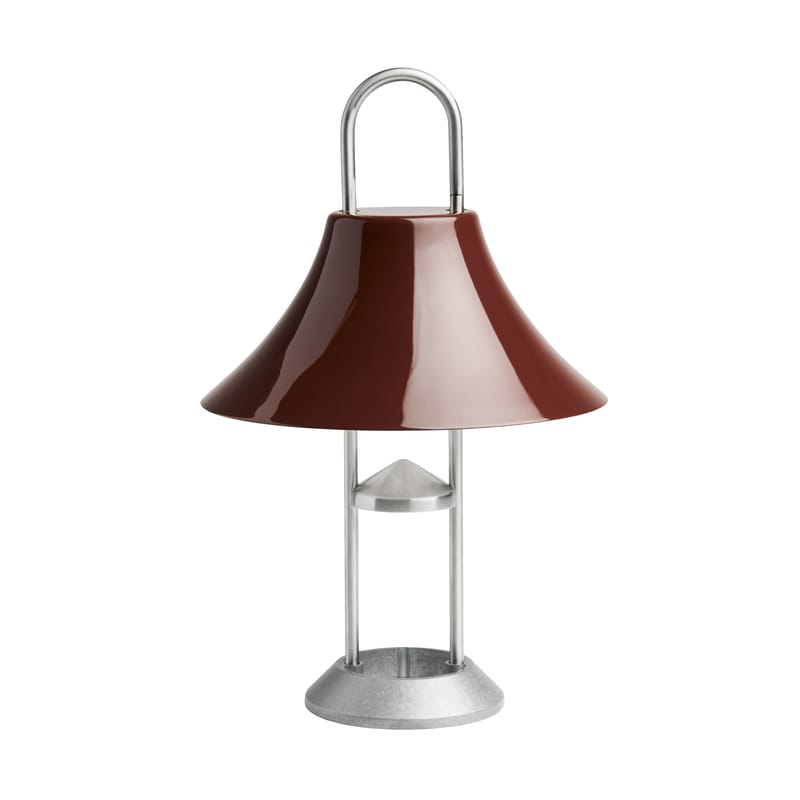 Luminaire - Lampes de table - Lampe extérieur sans fil rechargeable Mousqueton métal rouge / Pour l\'extérieur - Hay - Rouge Oxyde - Acier, Alliage de zinc
