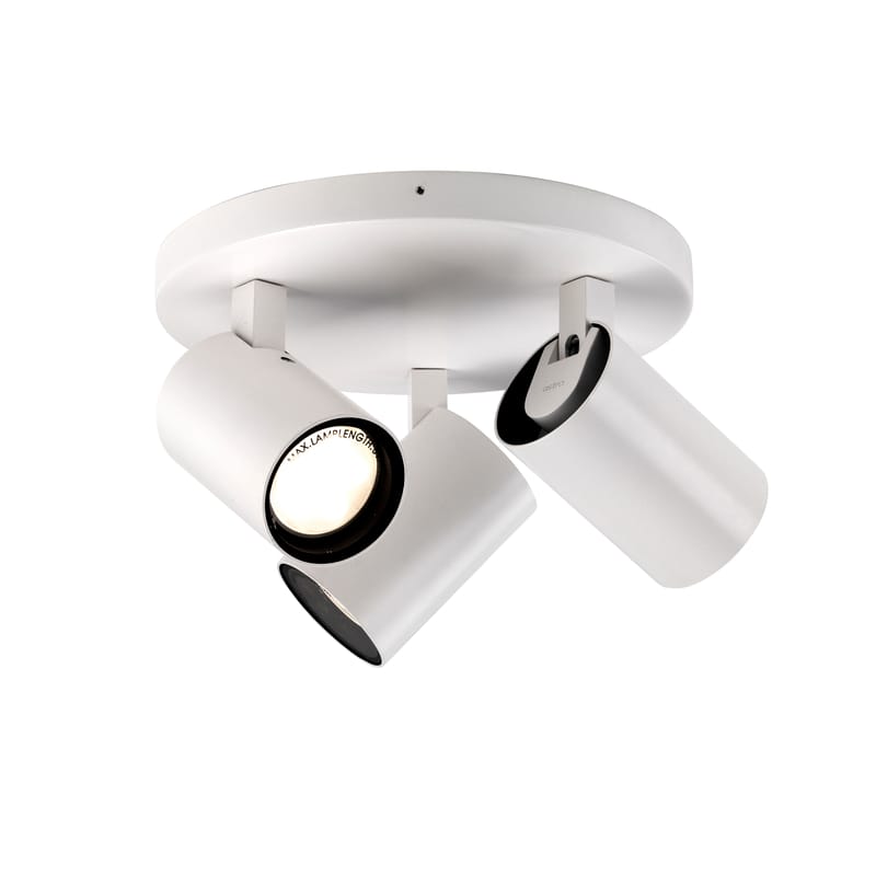 Luminaire - Appliques - Plafonnier spot orientable Aqua Triple Round métal blanc / Applique - 3 spots / Ø 22 cm - Astro Lighting - Blanc mat - Aluminium