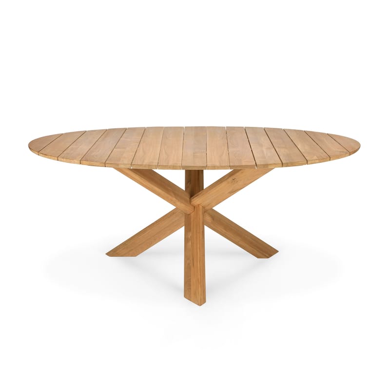 Round outdoor online teak table
