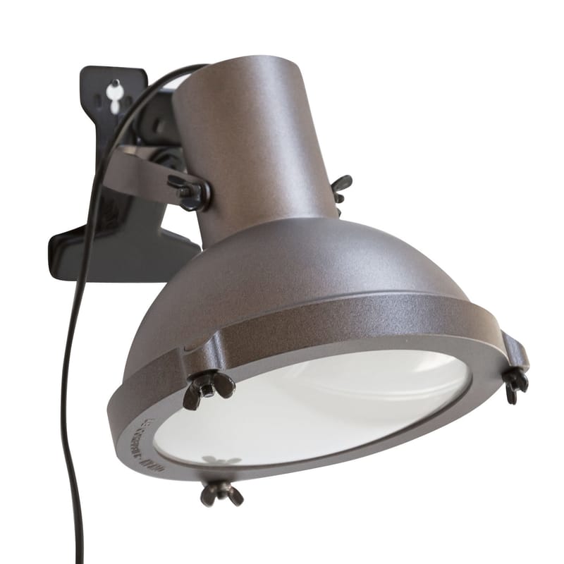 Luminaire - Lampes de table - Spot à pince Projecteur 165 métal marron / by Le Corbusier - Réédition 1954 - Nemo - Moka - Aluminium peint, Verre sablé