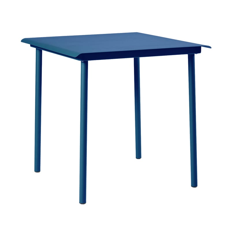 Jardin - Tables de jardin - Table carrée Patio Café métal bleu / 75 x 75 cm - Tôle pleine - Tolix - Bleu Océan - Acier inoxydable