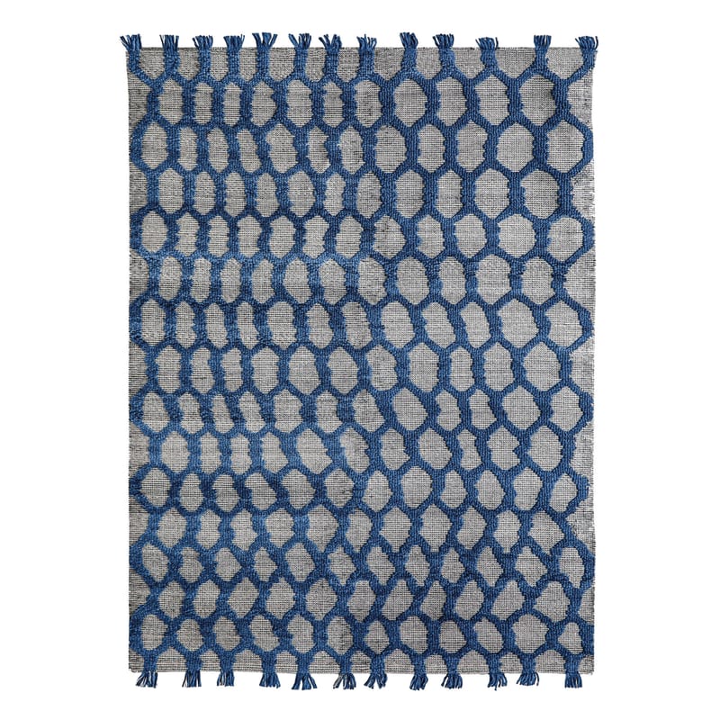 Décoration - Tapis - Tapis d\'extérieur Nodi Rete  bleu / 300 x 200 cm - Ethimo - Bleu encre / Gris Argent - Fils macro