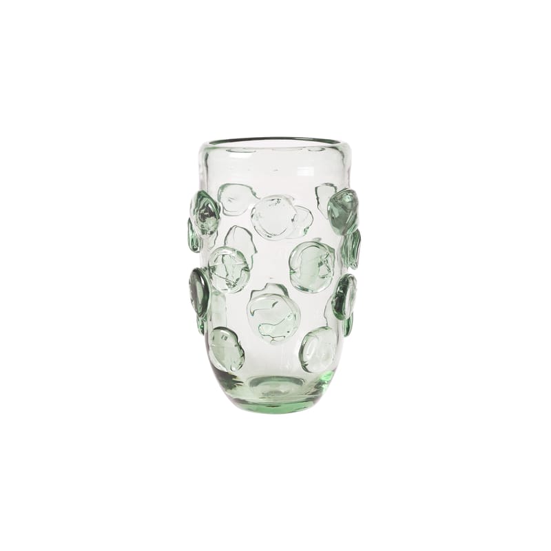 Décoration - Vases - Vase Lump verre vert / Ø 17 x H 25 cm - Verre recyclé soufflé bouche - Ferm Living - Vert transparent - Verre recyclé soufflé bouche