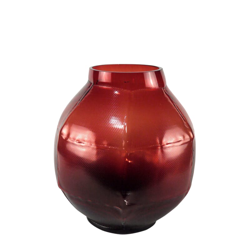 Décoration - Vases - Vase Trace rond verre rouge / L 28 x H 35 cm - Fait main - Vanessa Mitrani - Rouge - Verre soufflé